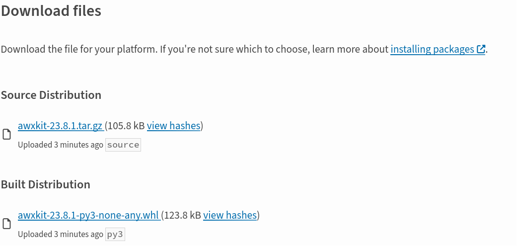 Verify awxkit files